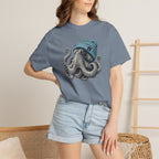 Octopus Blue Beanie T-Shirt — Ocean Life Graphic Tee