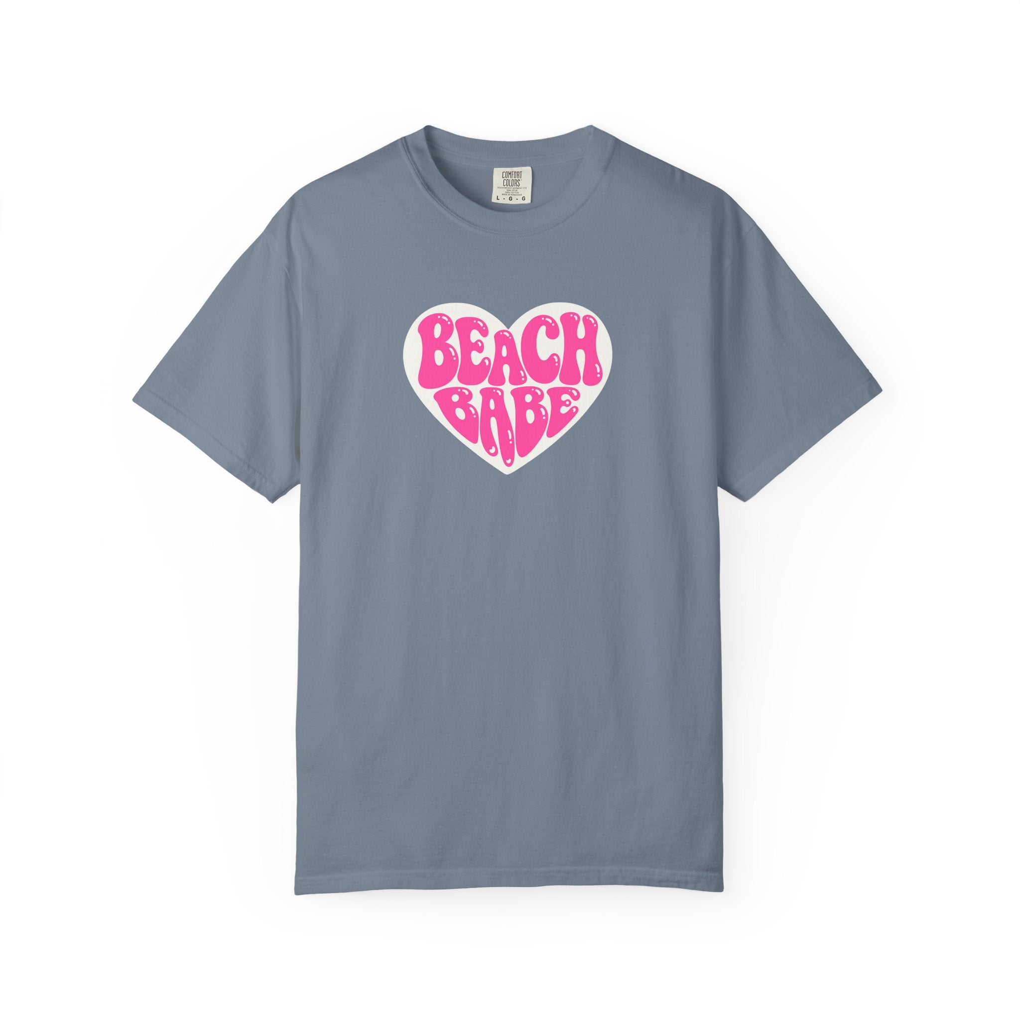 Beach Babe T-Shirt — Hot Pink on light Pink Heart  Summer Tee