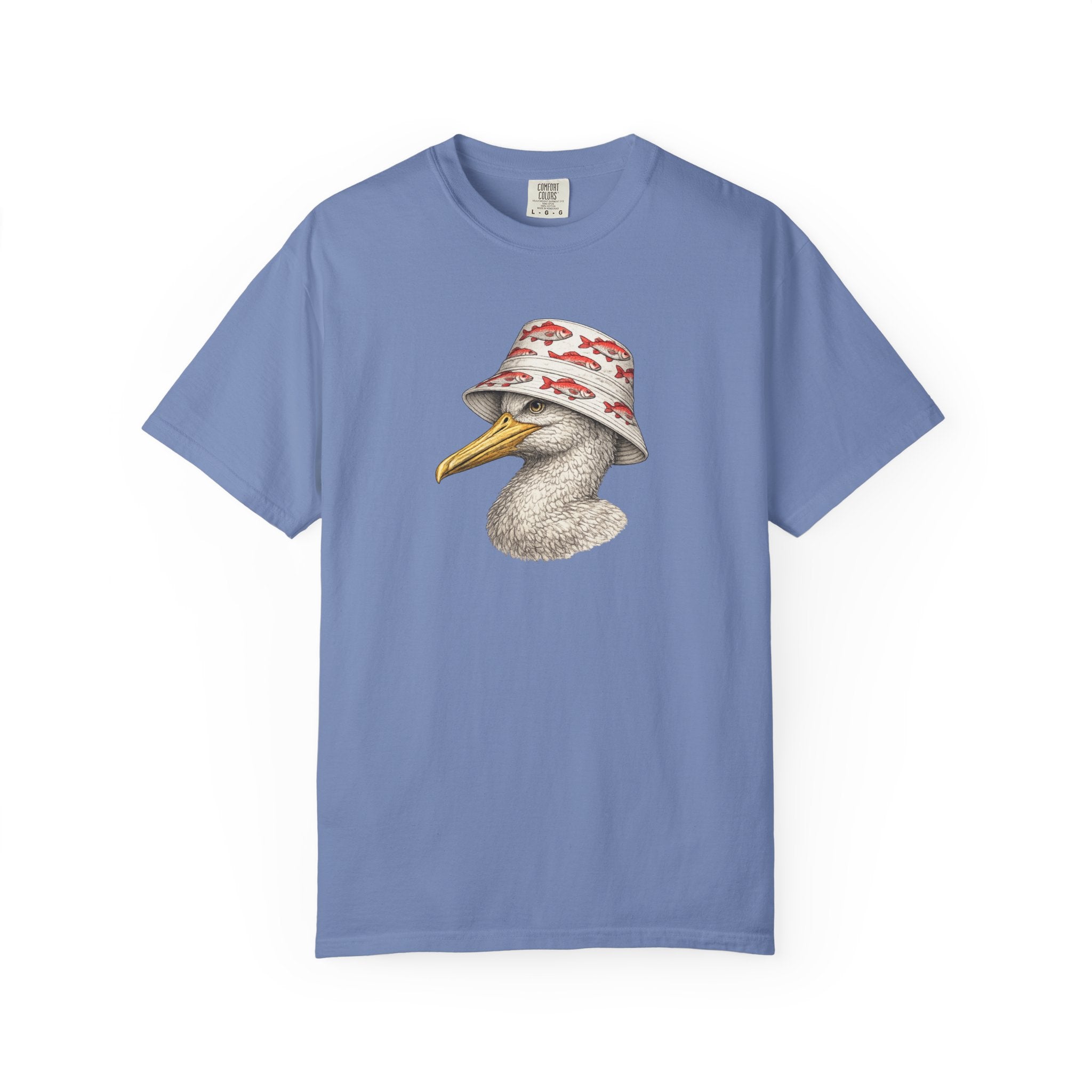 Seagull with Fish Bucket Hat T-Shirt- Pelican Tshirt