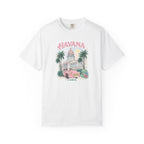 White t-shirt with 'Havana Cuba' graphic design on a white background