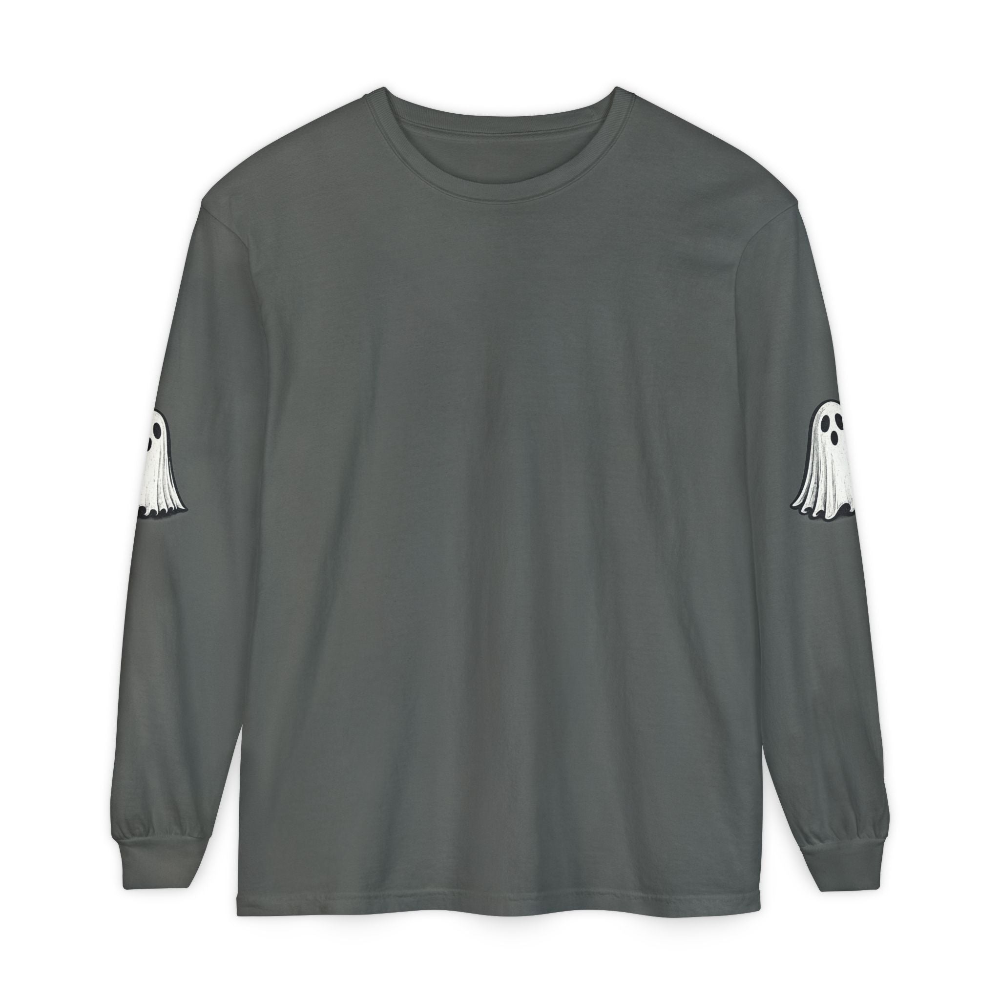 Ghost Sleeve Long Sleeve Tee — Cute Halloween Ghost Arm Print