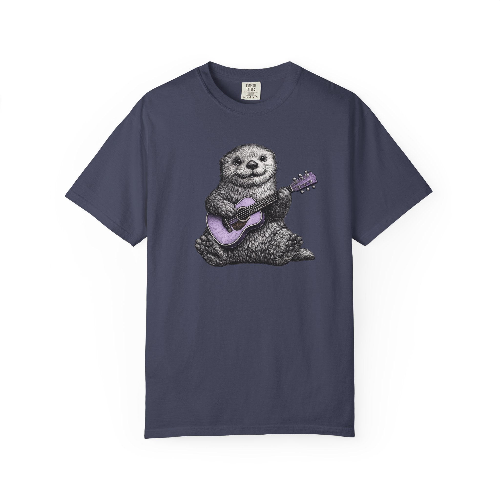 Otter Playing Purple Guitar Tshirt- Ocean life Tshirts