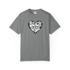 Beach Babe T-Shirt — White Print on Black Heart Graphic Tee