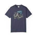 Octopus Blue Beanie T-Shirt — Ocean Life Graphic Tee