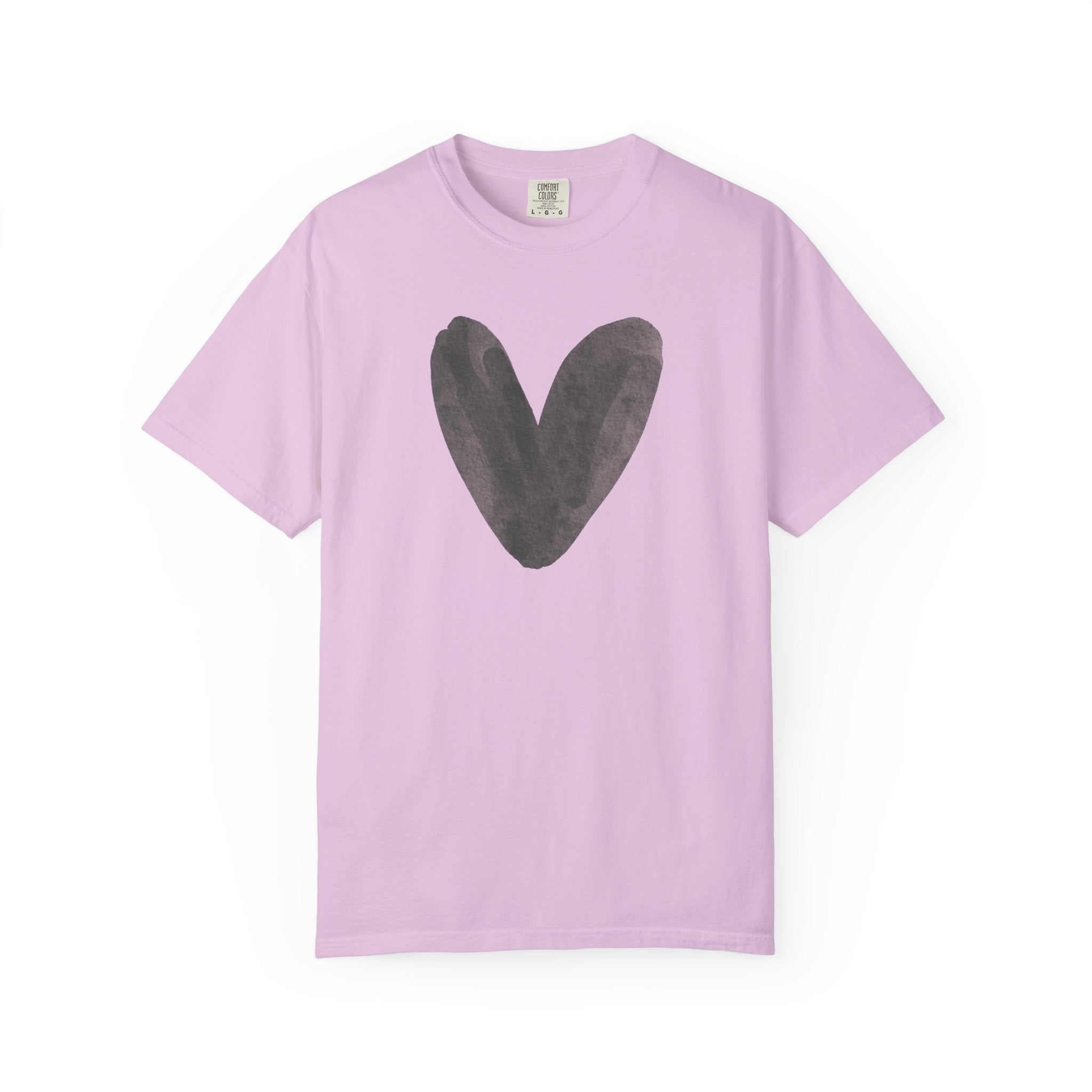 Heart Brushstroke T-Shirt — Minimal Watercolor Heart Tee