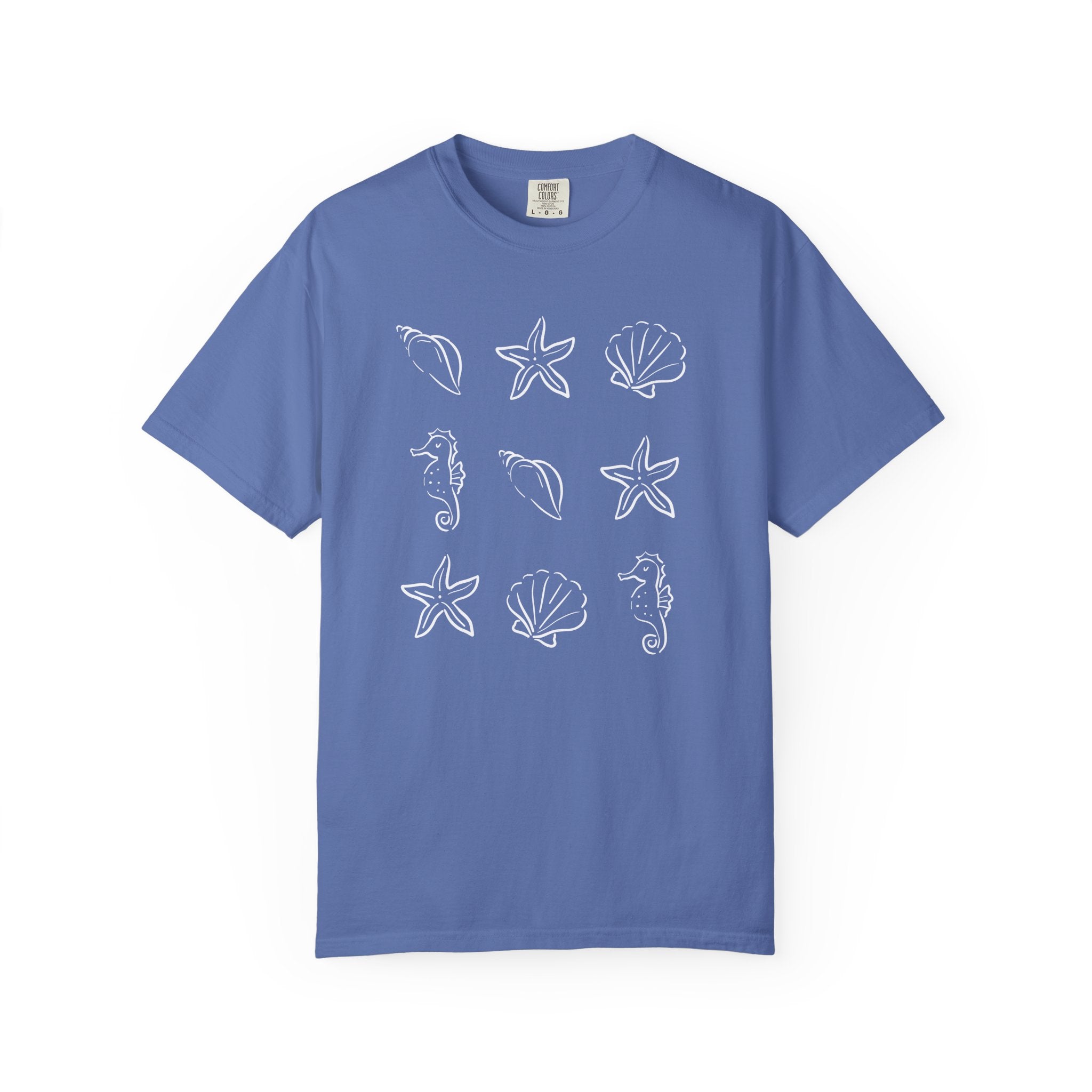 Seaside Sea Shells T-Shirt — Nautical Womens Graphic T Shirt