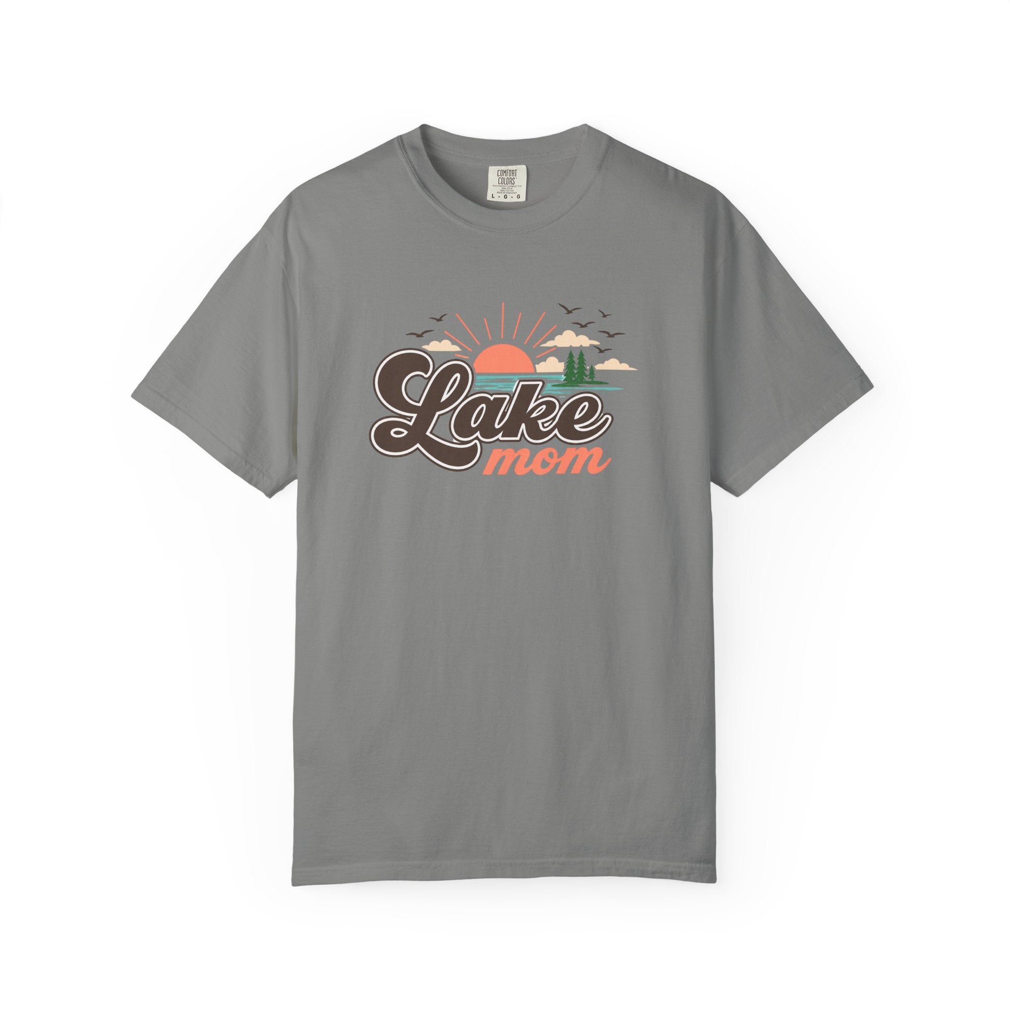 Lake Mom T-Shirt — Retro Lakeside Sunset Graphic Tee