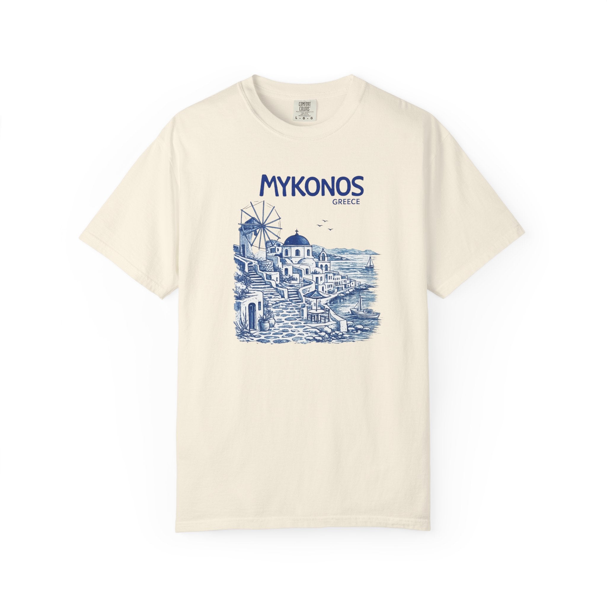 Mykonos Greece Vintage Sketch T-Shirt- Greece Graphic Tshirt