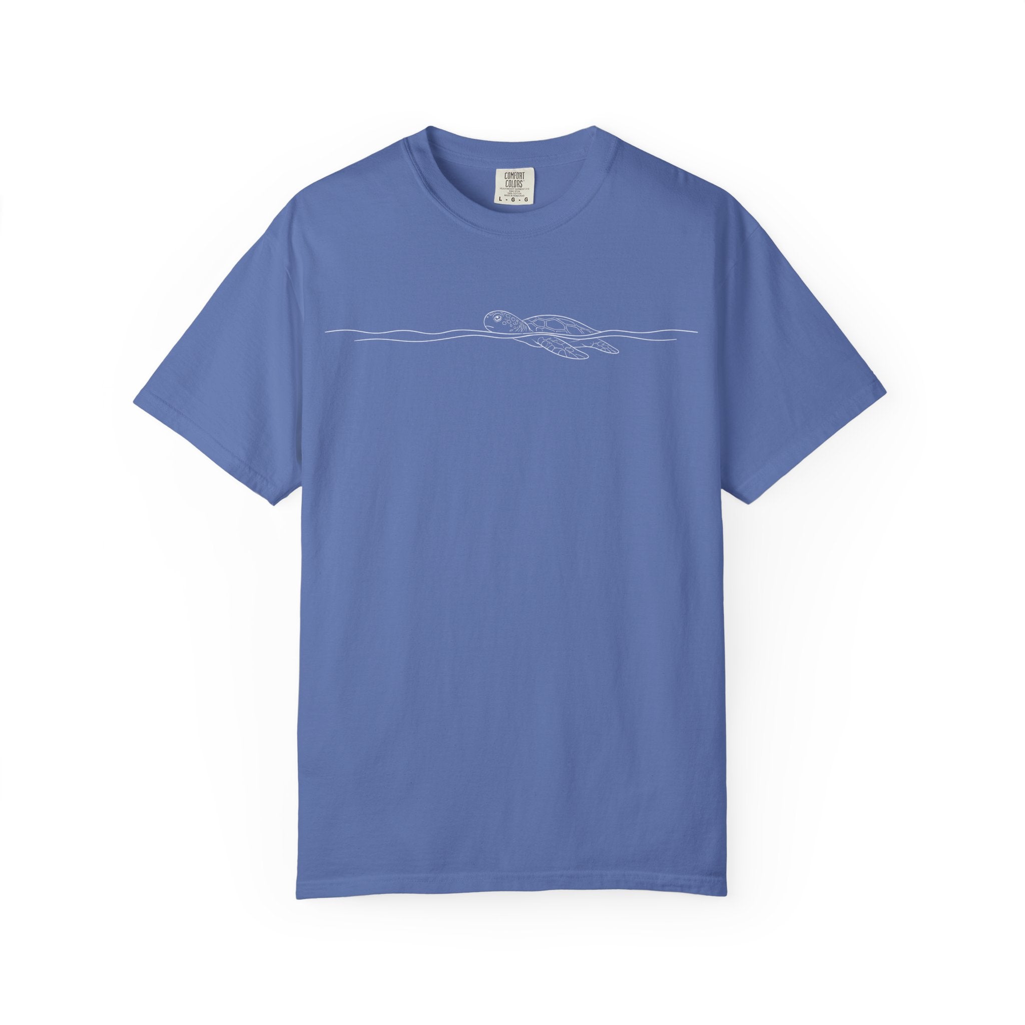Turtle Swimming in the Water  T-Shirt- Ocean Turtle Minimalist Tshirt