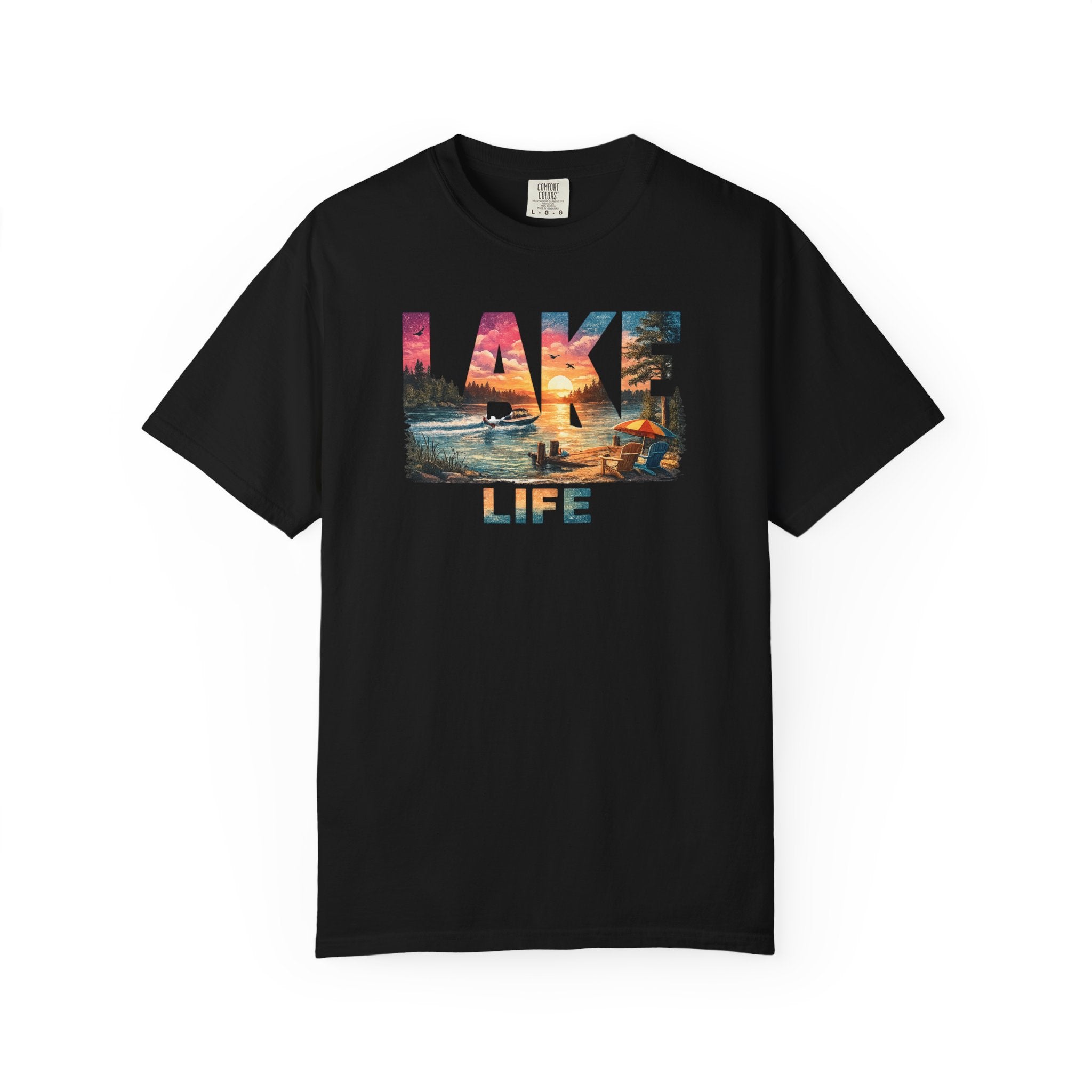 Lake Life sunset graphic T-Shirt | lake scene T-Shirt