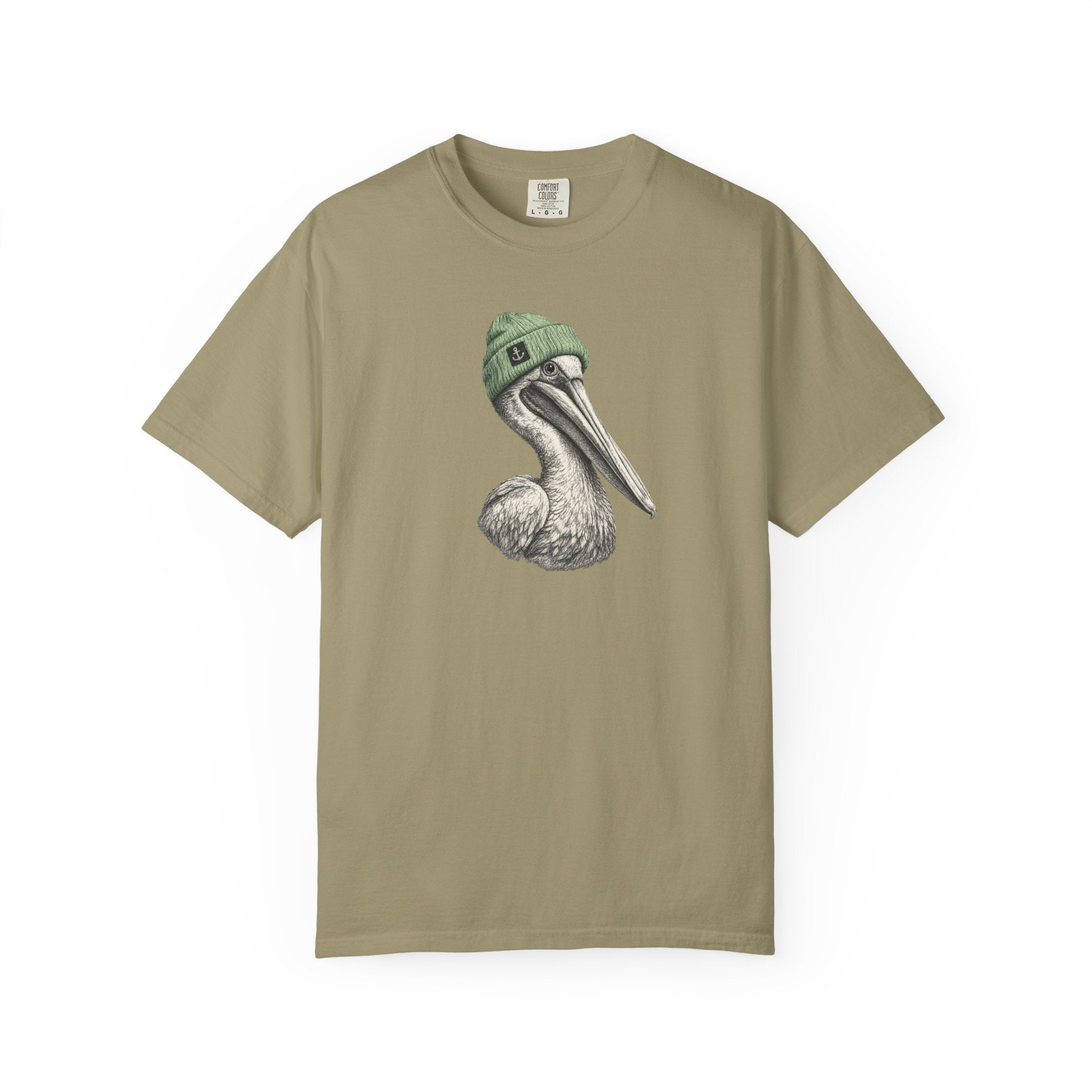 Pelican with Beanie T-Shirt — Ocean Life Graphic Tshirt