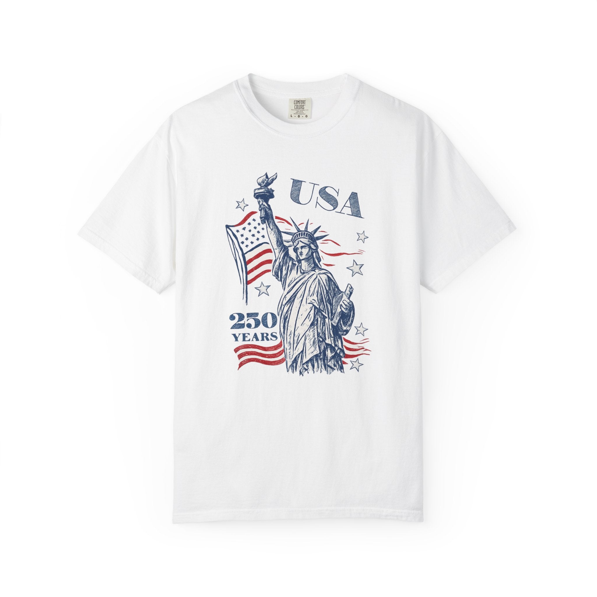 Statue of Liberty USA 250 Years T-Shirt | American Flag Patriotic Tee