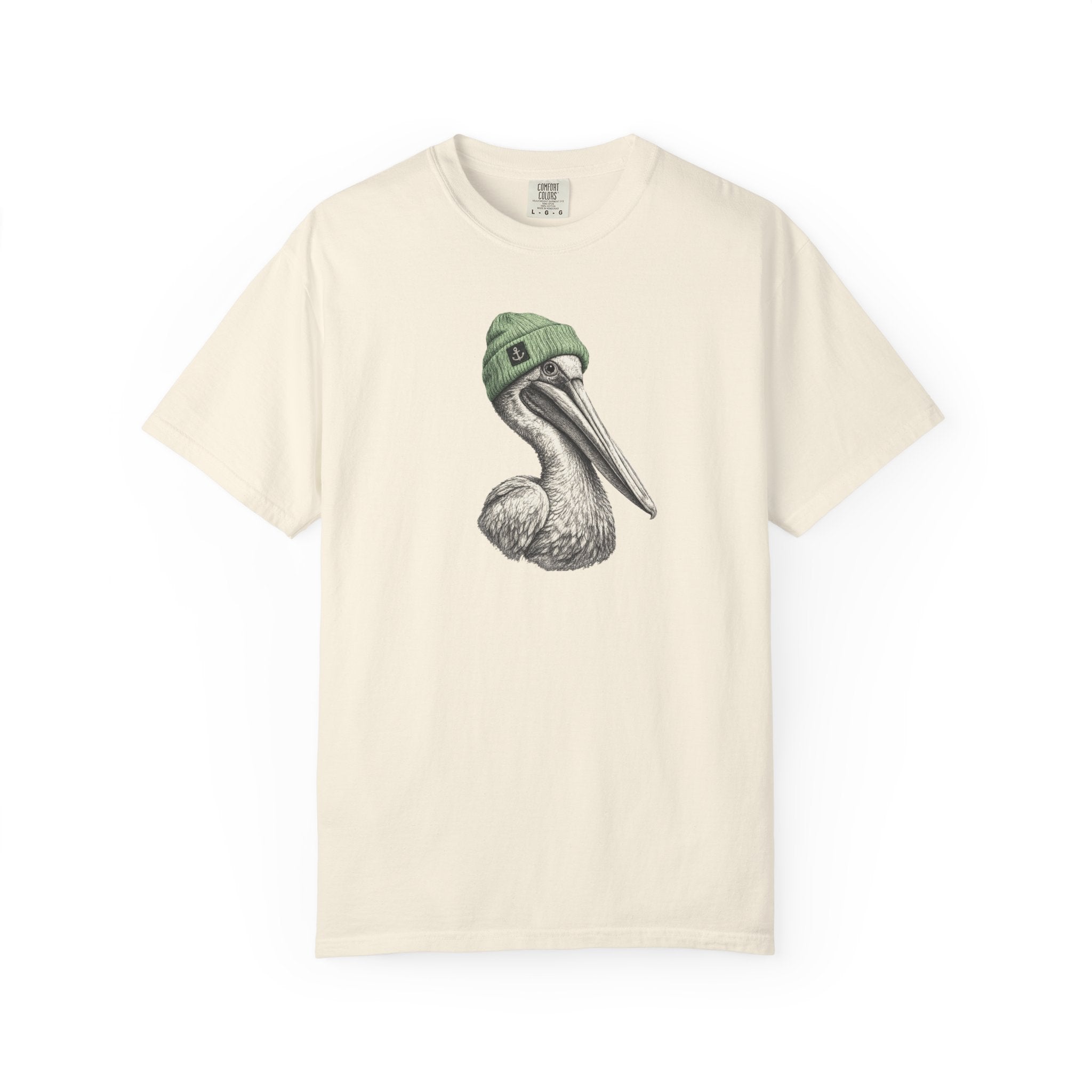 Pelican with Beanie T-Shirt — Ocean Life Graphic Tshirt
