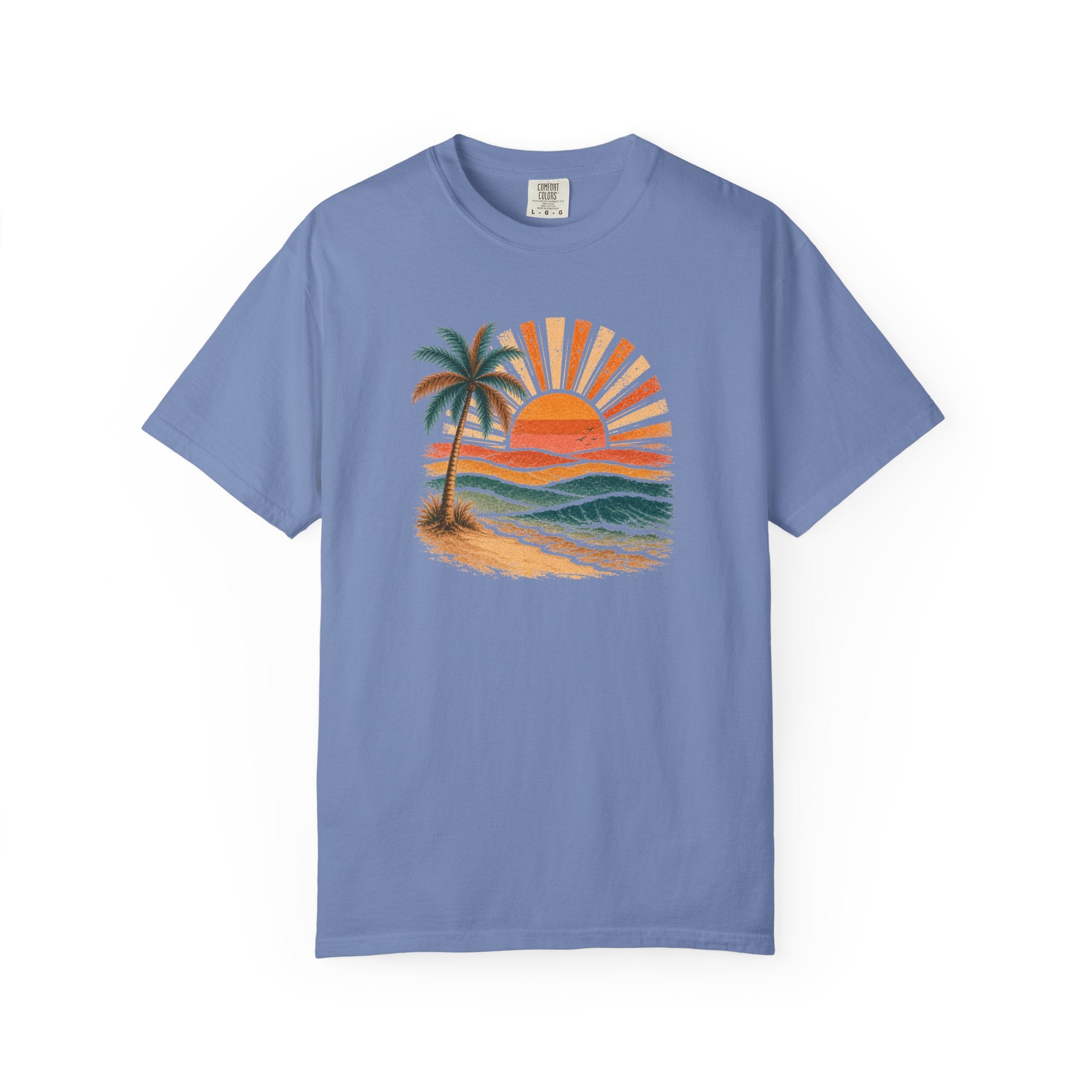 Boho Sunset Palm Beach T-Shirt —  Tropical Sunset Graphic Tee