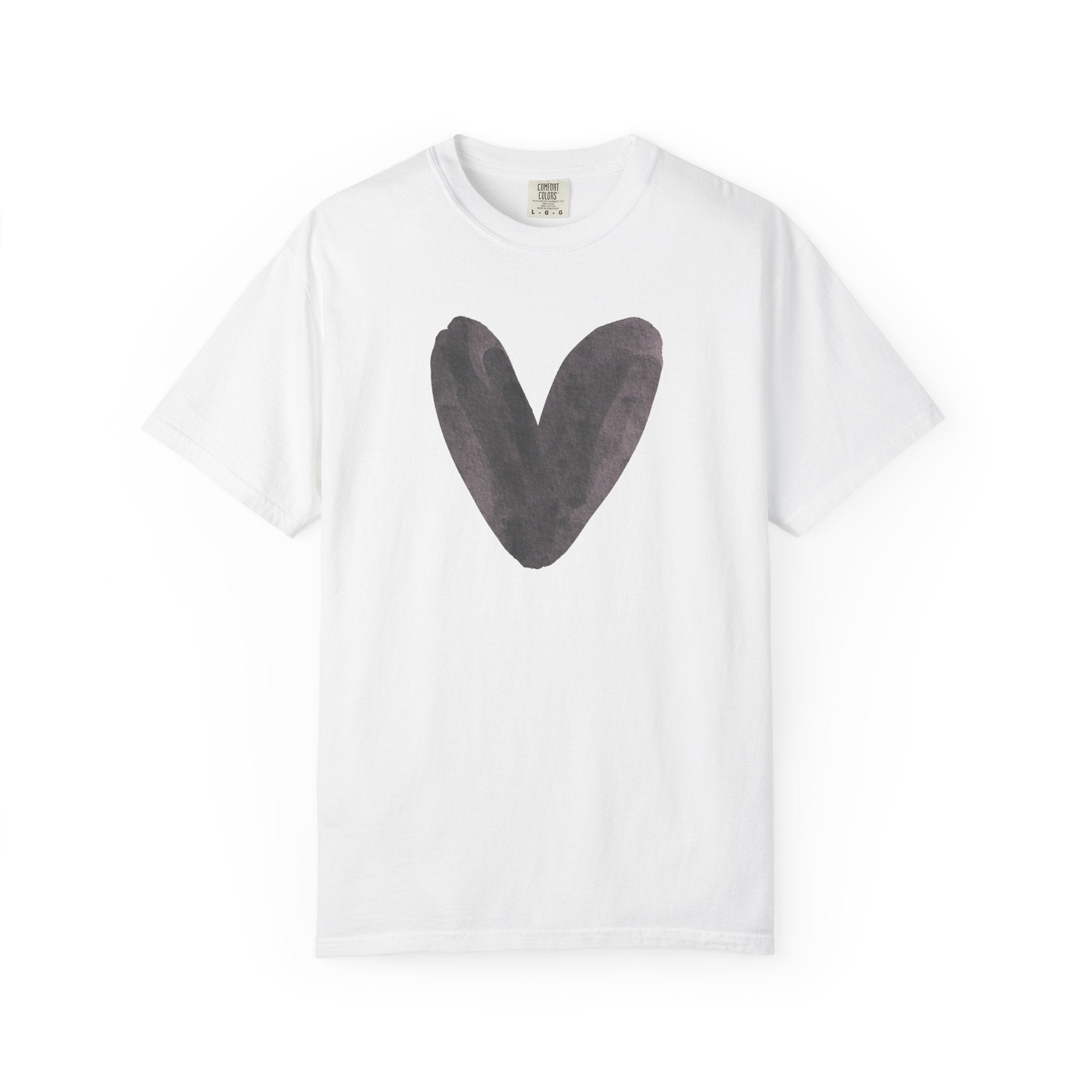 Heart Brushstroke T-Shirt — Minimal Watercolor Heart Tee