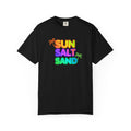 Sun, Salt, Sand Tropical Beach T-Shirt — Colorful Palm Graphic Tee