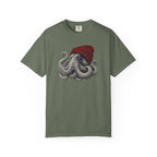 Octopus with Red Beanie T-shirt- Ocean Graphic Tshirt