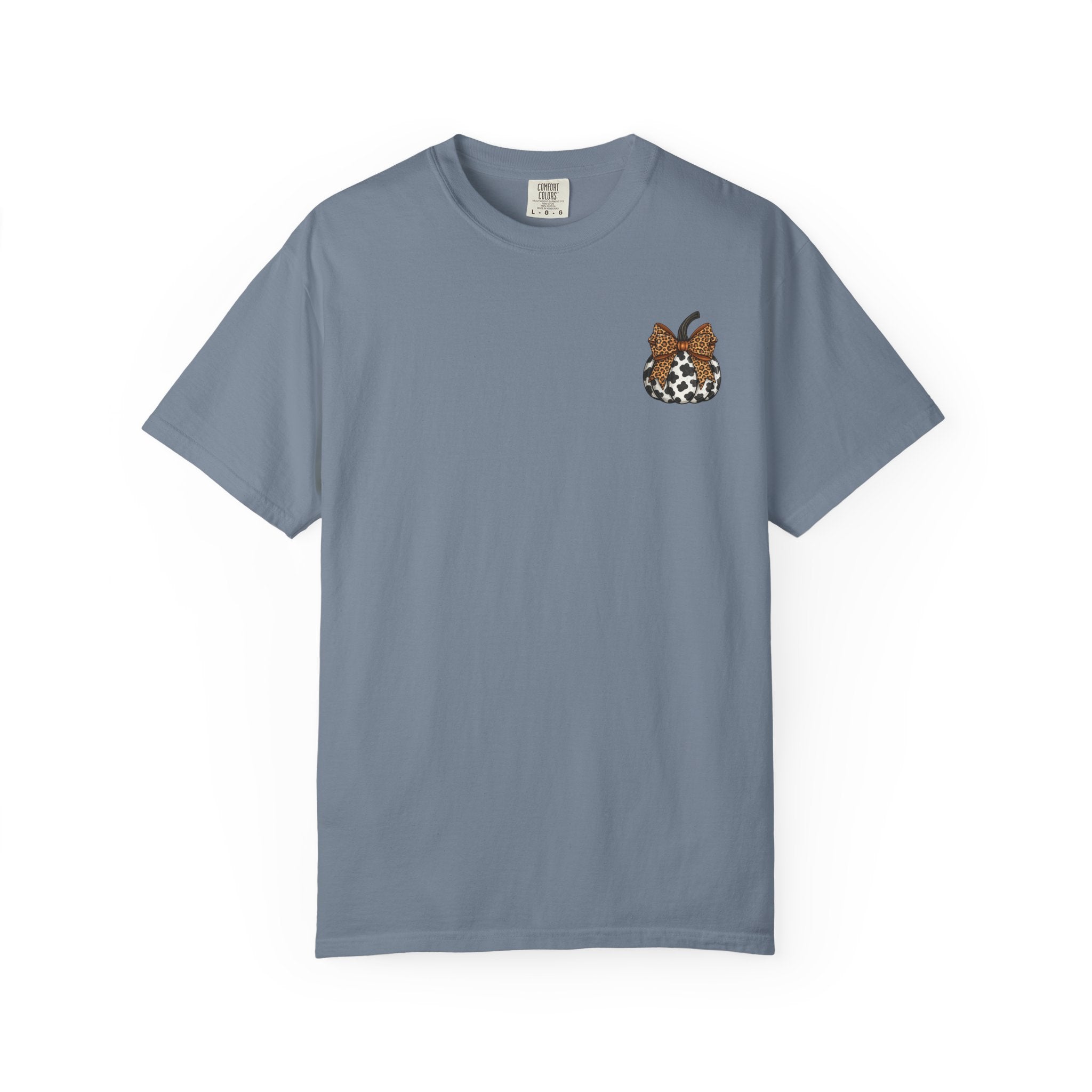Pumpkin Graphic T-Shirt — Small Cowprint Pumpkin Tee