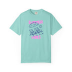 Mint green t-shirt with 'Summer Vibes' graphic on a white background