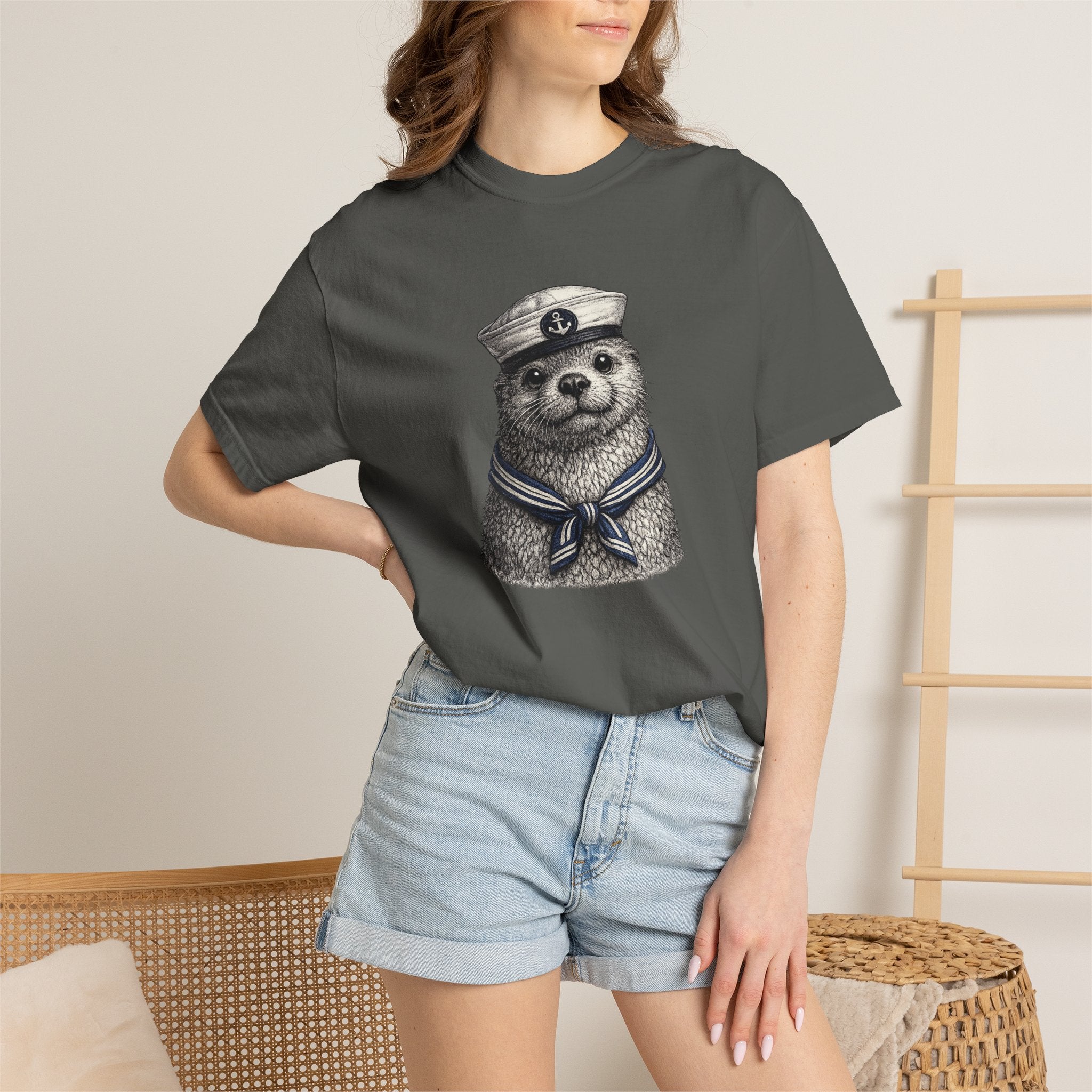 Otter Sailor Graphic T-Shirt — Cute Otter Animal Tee