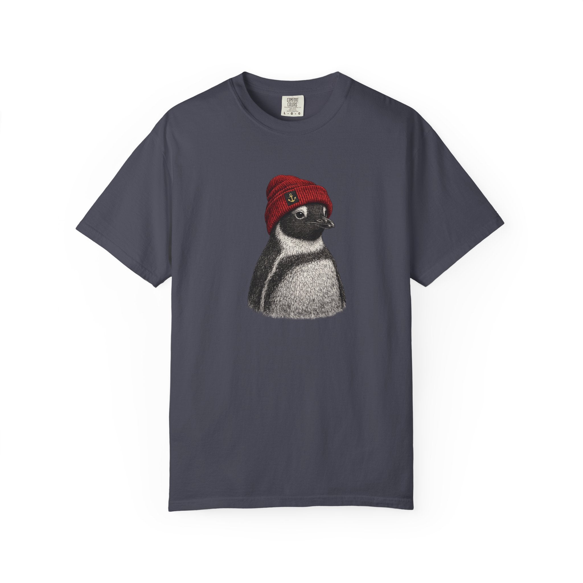 Penguin in a Red Beanie  T-shirt- Ocean Animals Tshirt