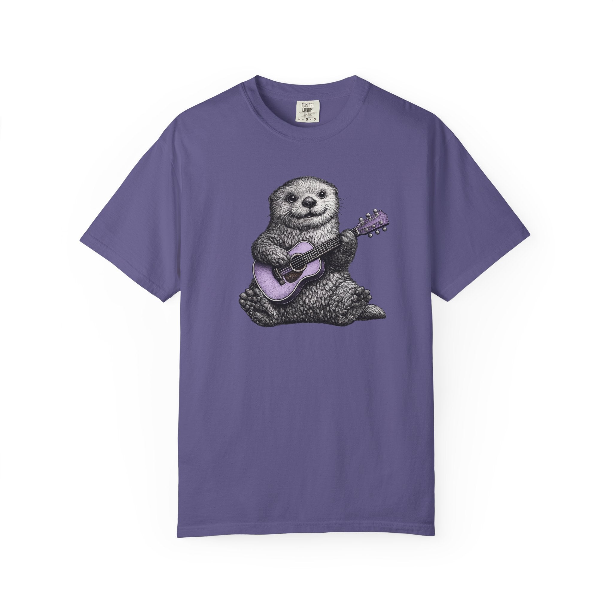 Otter Playing Purple Guitar Tshirt- Ocean life Tshirts
