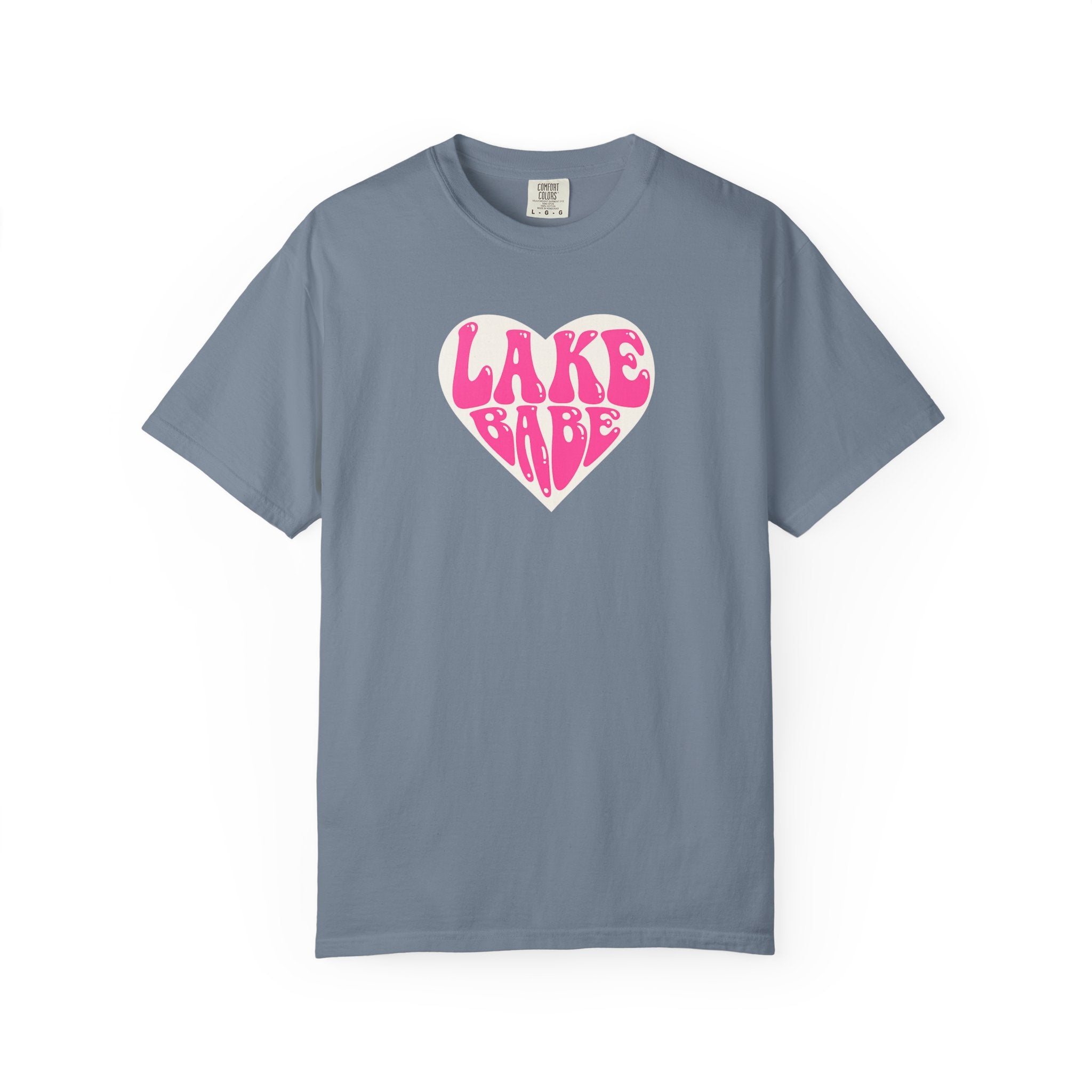 Lake Babe T-Shirt — Hot Pink on Light Pink Heart Graphicr Tee