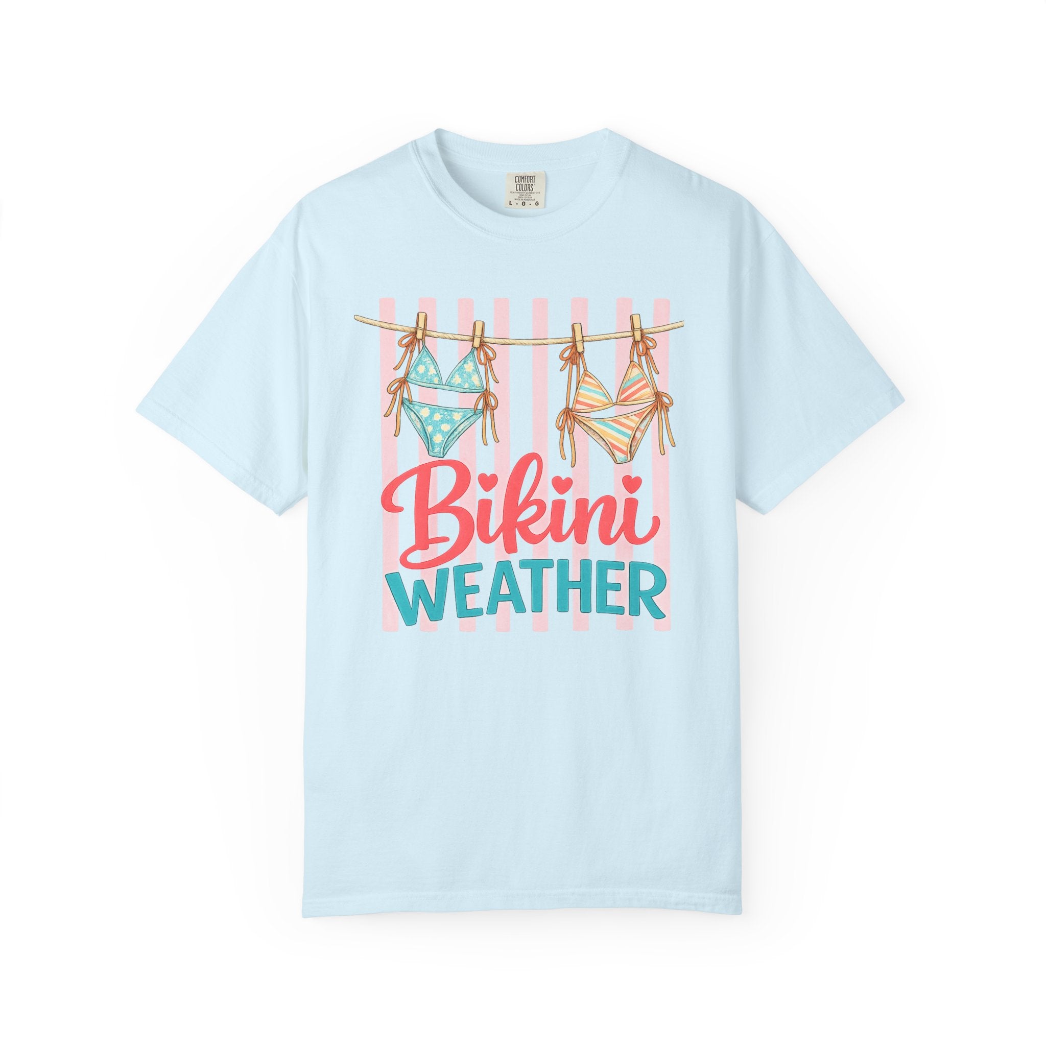 Bikini Weather T-shirt | Summer Beach Graphic, Bikinis on a Clothesline