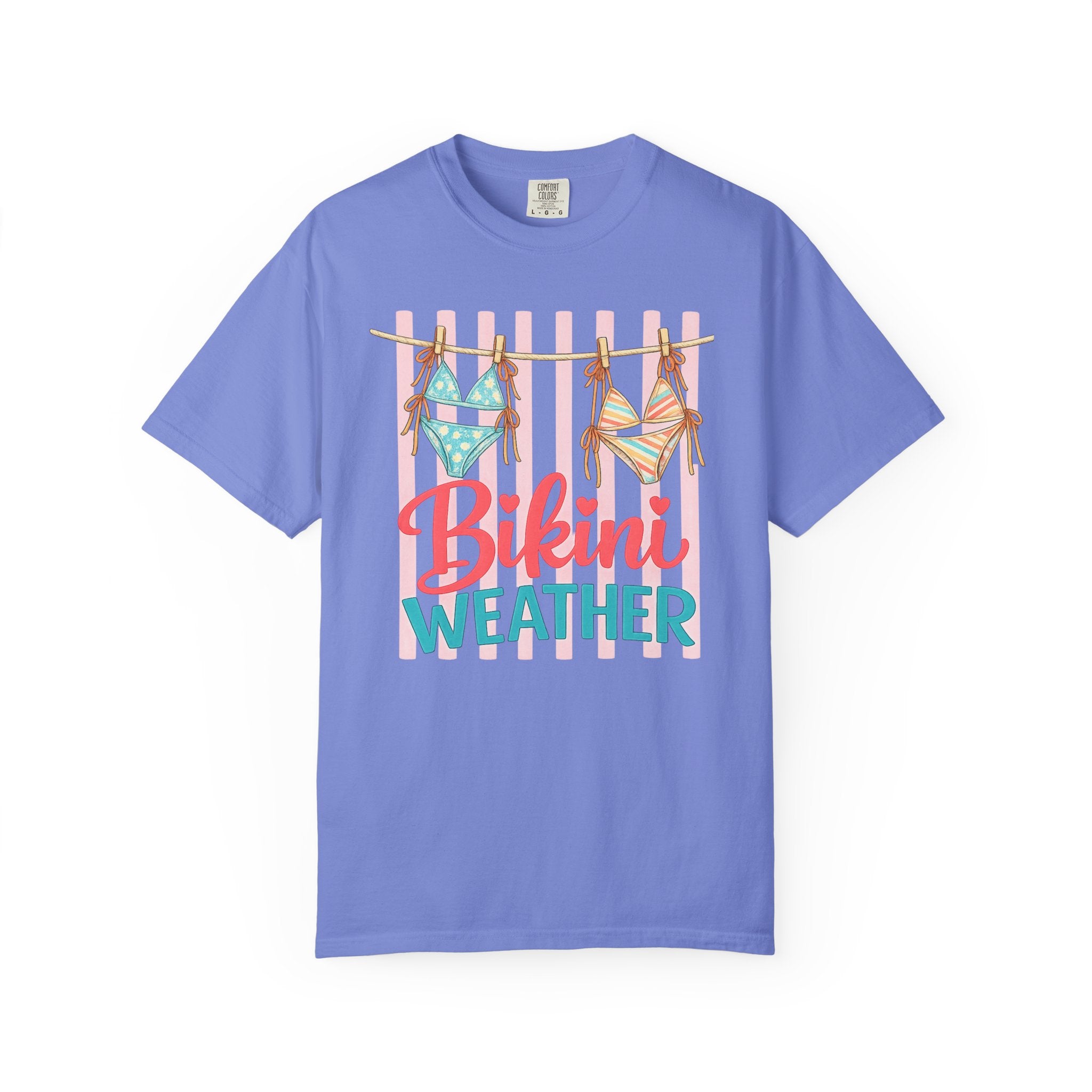 Bikini Weather T-shirt | Summer Beach Graphic, Bikinis on a Clothesline