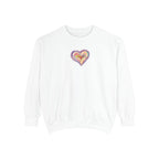 Colorful Heart Sweatshirt- Heart Fleece Sweatshirt- Loungewear