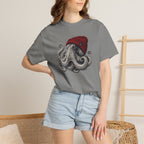 Octopus with Red Beanie T-shirt- Ocean Graphic Tshirt