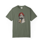 Seal in Beanie with Ice Coffee TShirt — Cute Seal Graphic T-Shirt