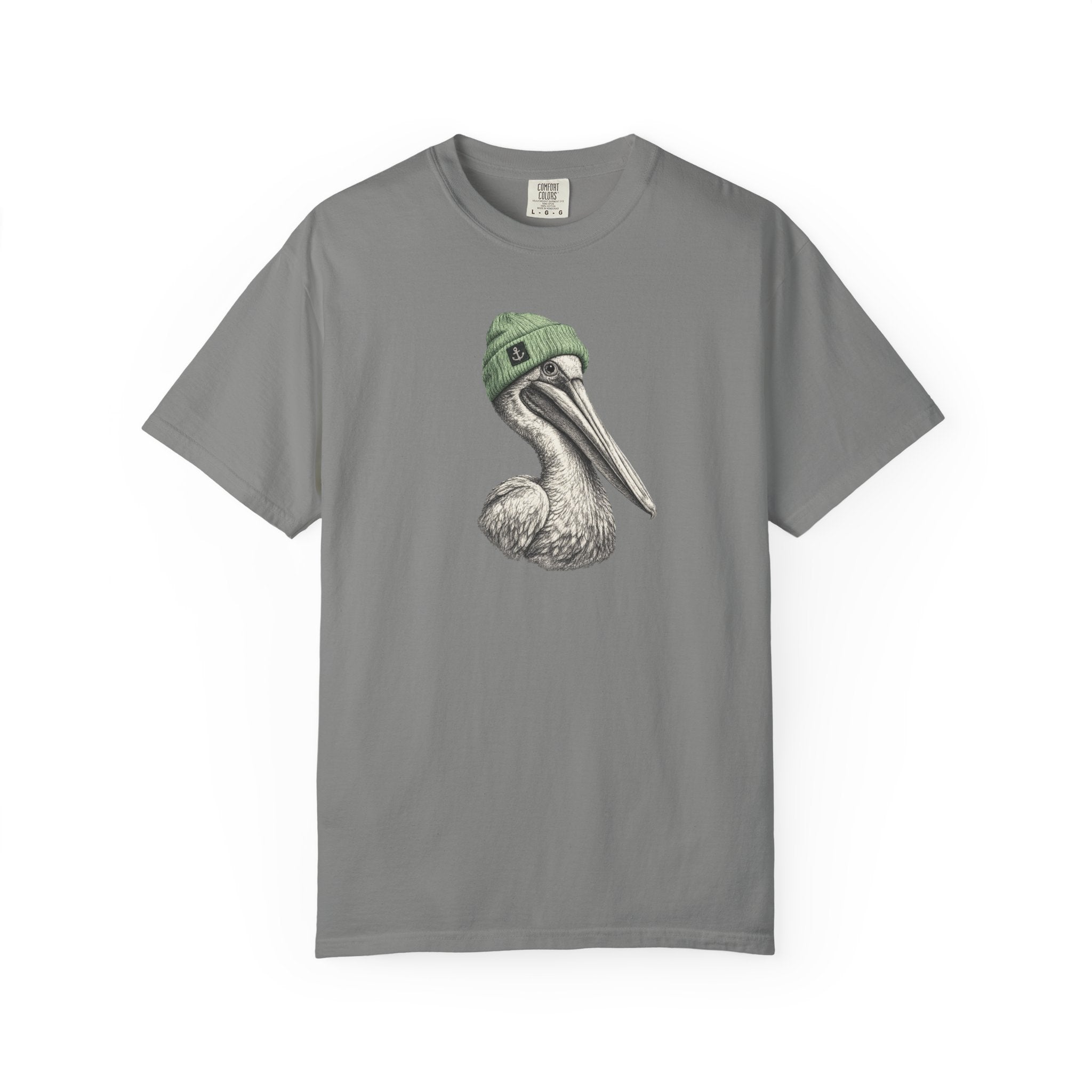 Pelican with Beanie T-Shirt — Ocean Life Graphic Tshirt