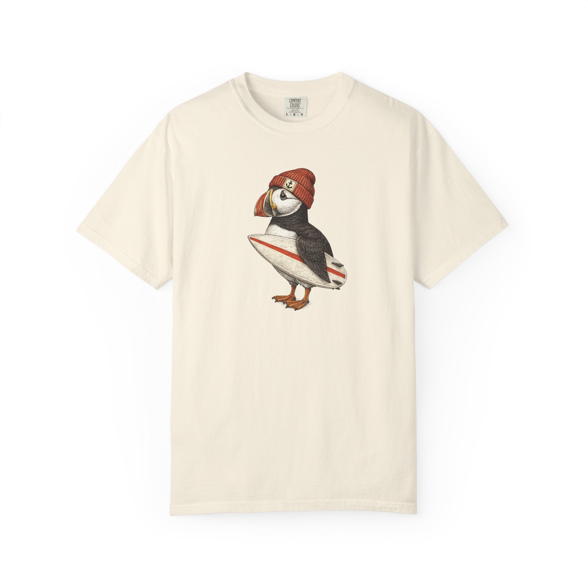 Puffin Surfer T-Shirt — Cute Surfing Puffin Graphic Tee
