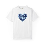 Beach Babe Heart T-Shirt- Dark Blue on Light Blue Heart Graphic Tee