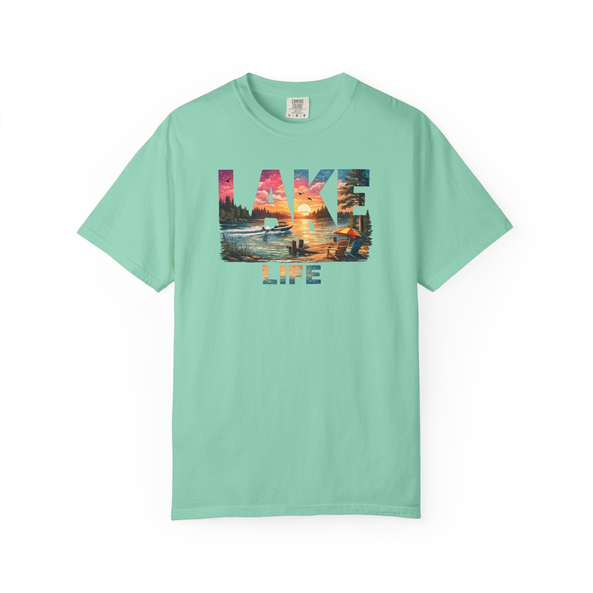 Lake Life sunset graphic T-Shirt | lake scene T-Shirt