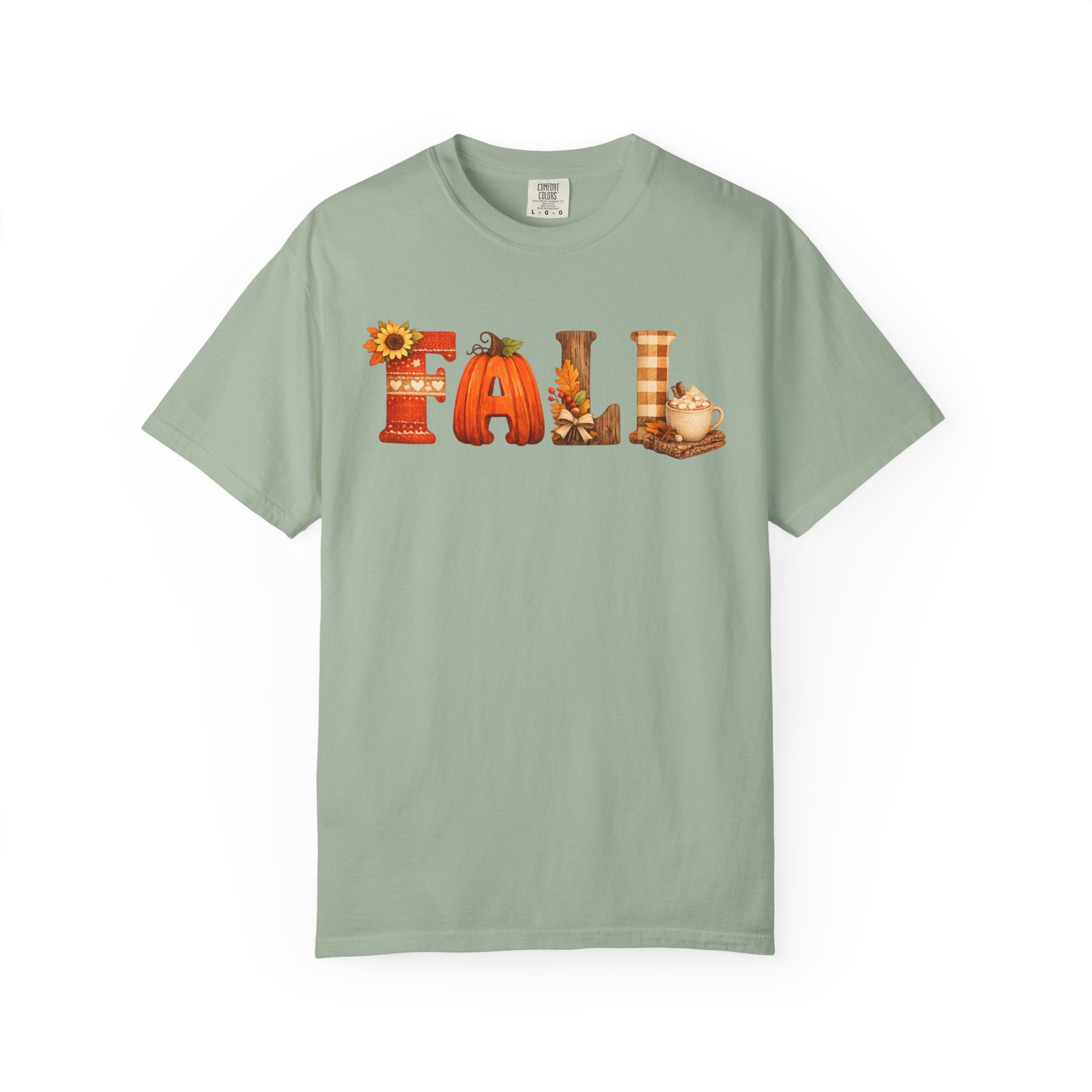 Fall T-Shirt — 'FALL' Pumpkin & Sunflower Graphic