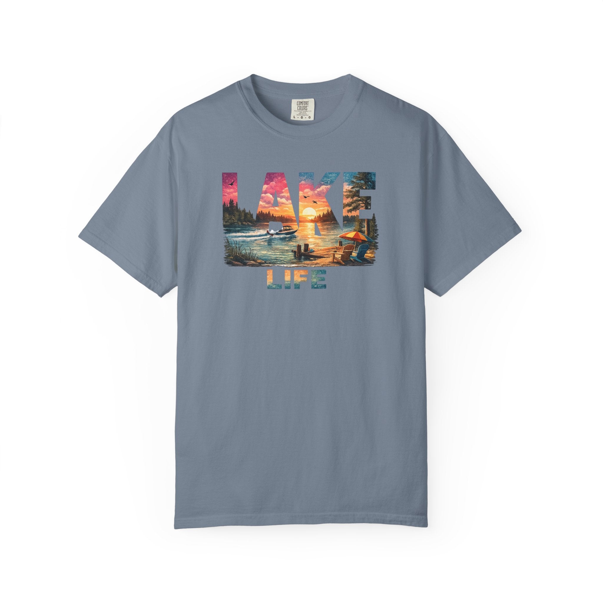 Lake Life sunset graphic T-Shirt | lake scene T-Shirt