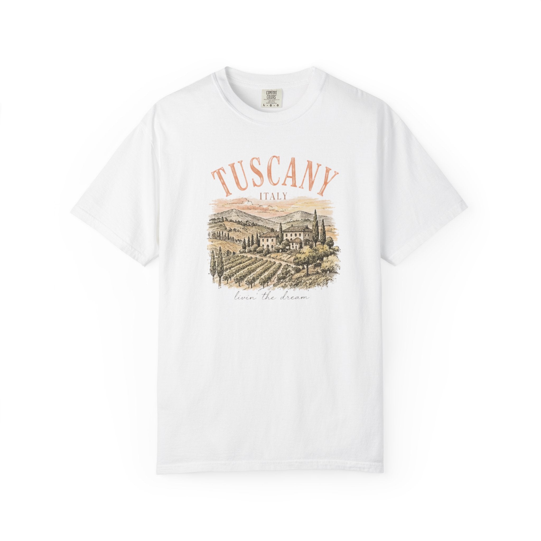 Tuscany Italy Vinage Tshirt-  Vineyard Graphic Tee