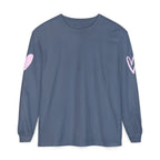 Heart Sleeve Long Sleeve Tee — Minimal Heart Graphic TShirt