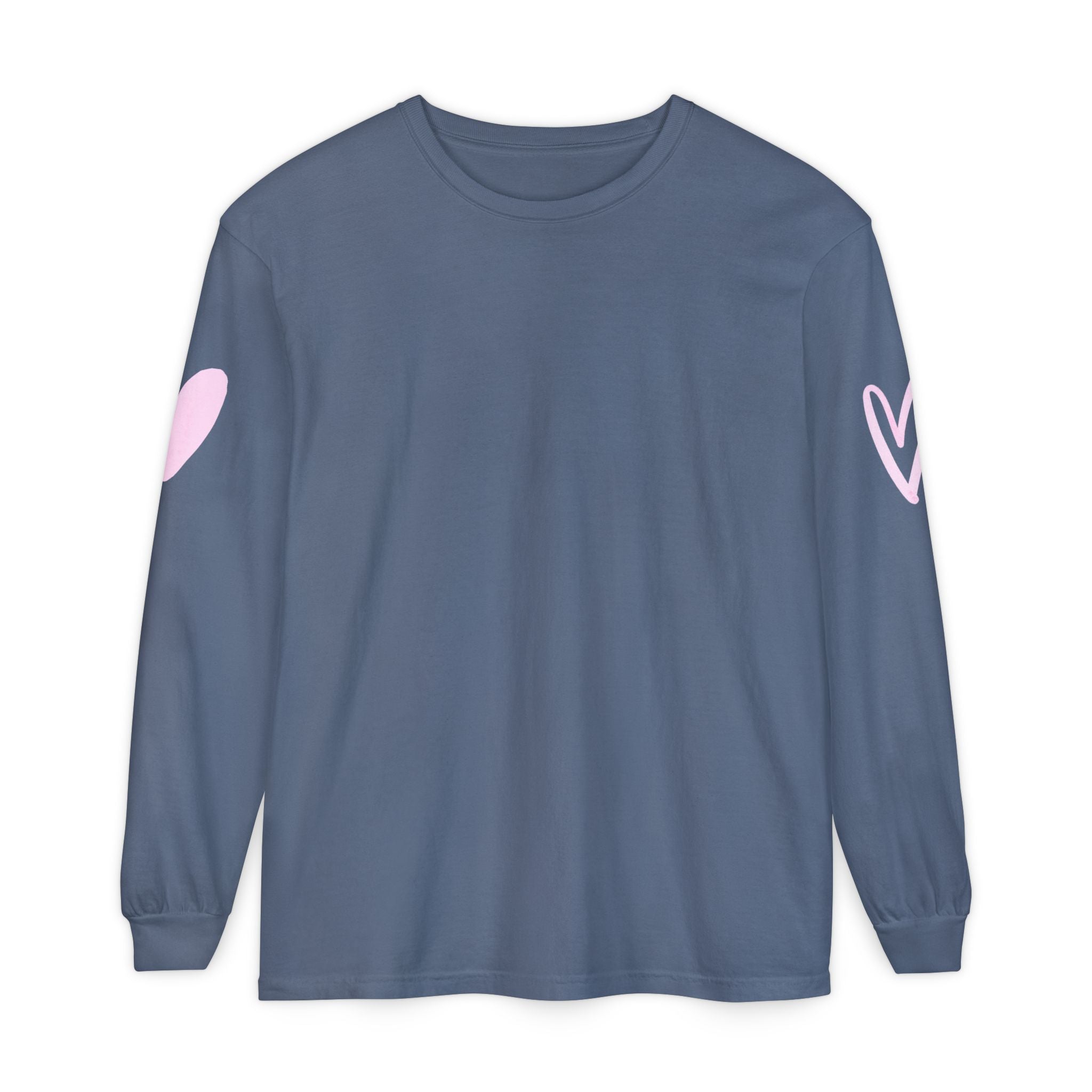 Heart Sleeve Long Sleeve Tee — Minimal Heart Graphic TShirt