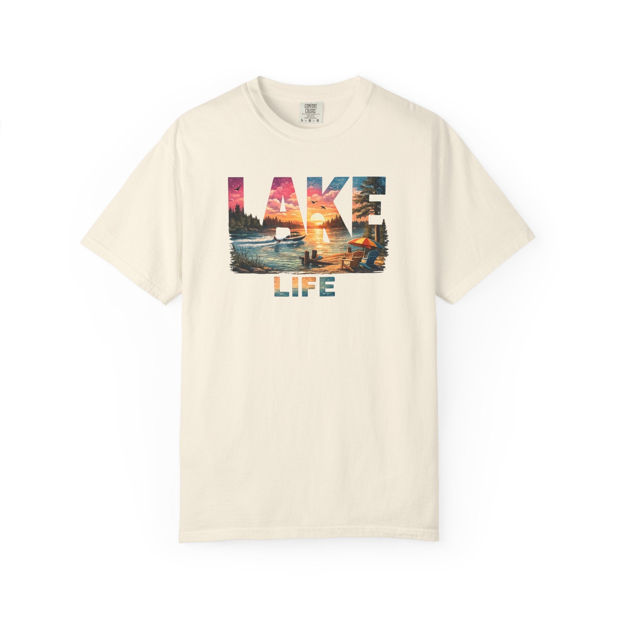 Lake Life sunset graphic T-Shirt | lake scene T-Shirt
