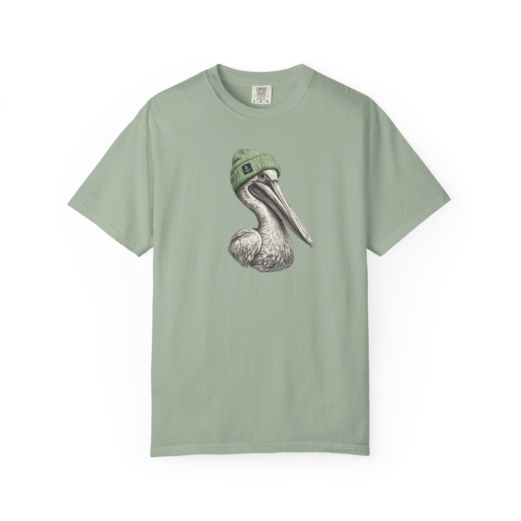 Pelican with Beanie T-Shirt — Ocean Life Graphic Tshirt