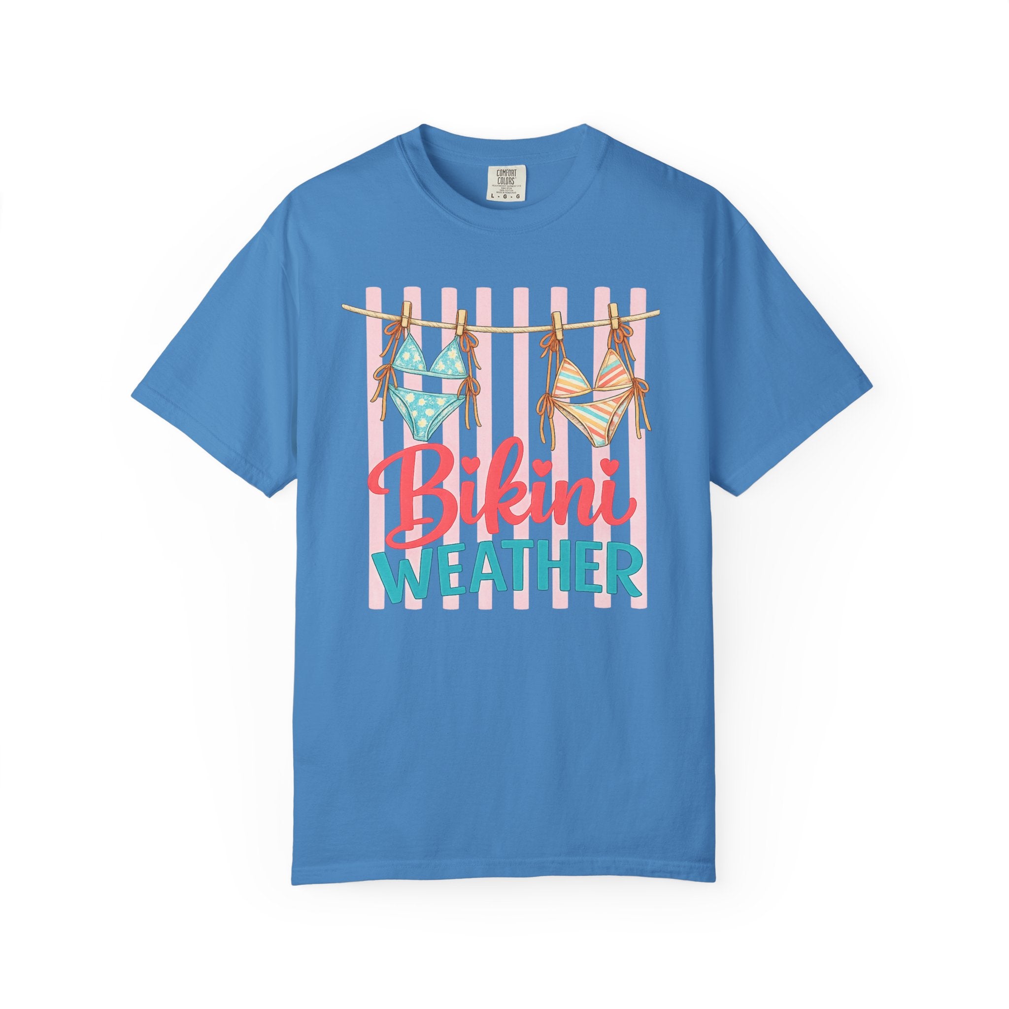 Bikini Weather T-shirt | Summer Beach Graphic, Bikinis on a Clothesline