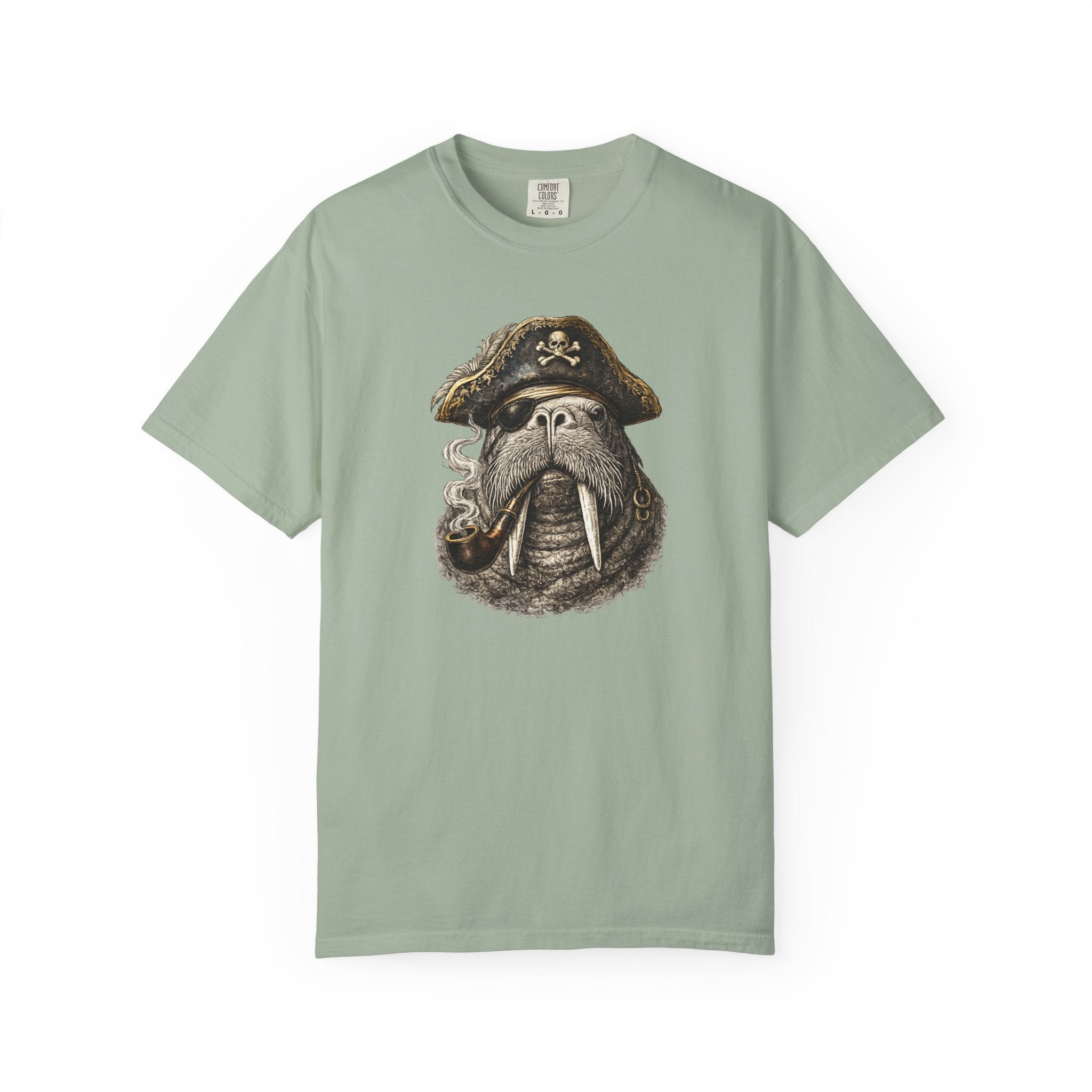 Walrus Pirate T-Shirt — Smoky Buccaneer Walrus Graphic Tshirt