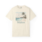 Maldives Beach T-Shirt — Tropical Palm Paradise Graphic Tee