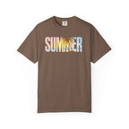 Summer Palm Text T-shirt | Pastel Beach Graphic