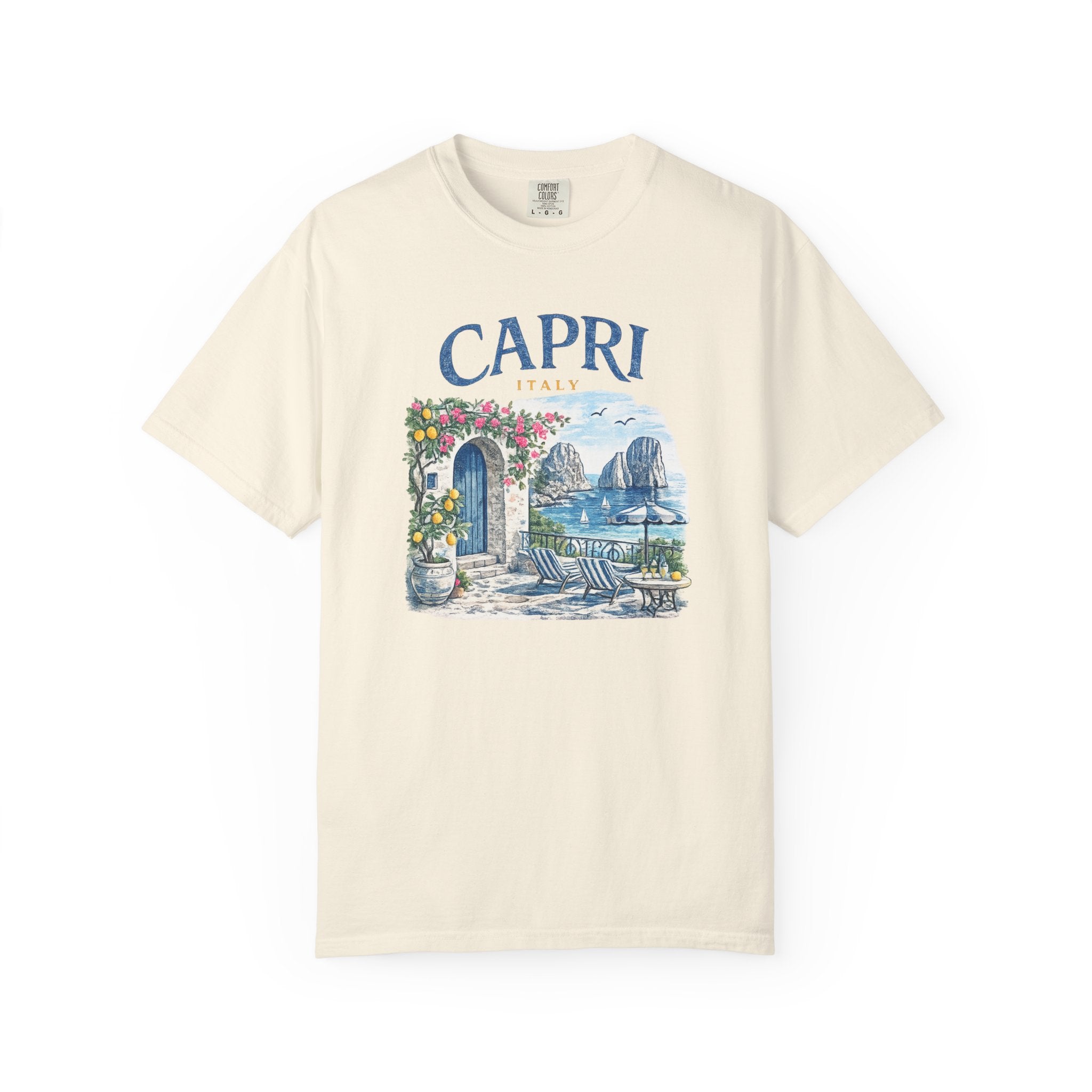 Capri Italy Vintage Coastal T-Shirt — Mediterranean Seaside Graphic Tee