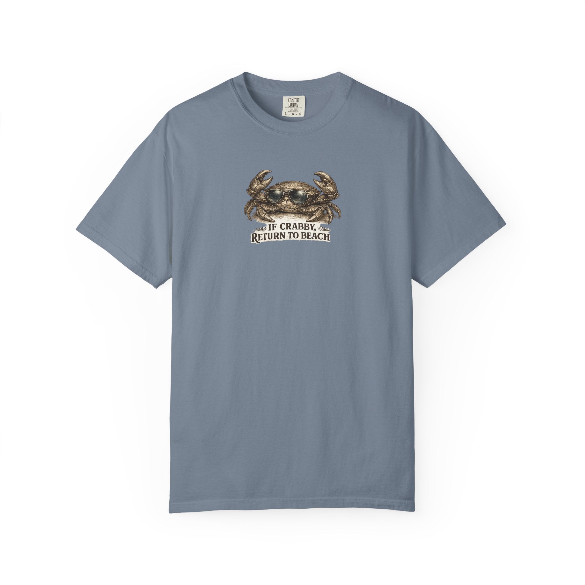 Gray t-shirt with a graphic of a person wearing a tank top with 'Raised Differently' text on a white background