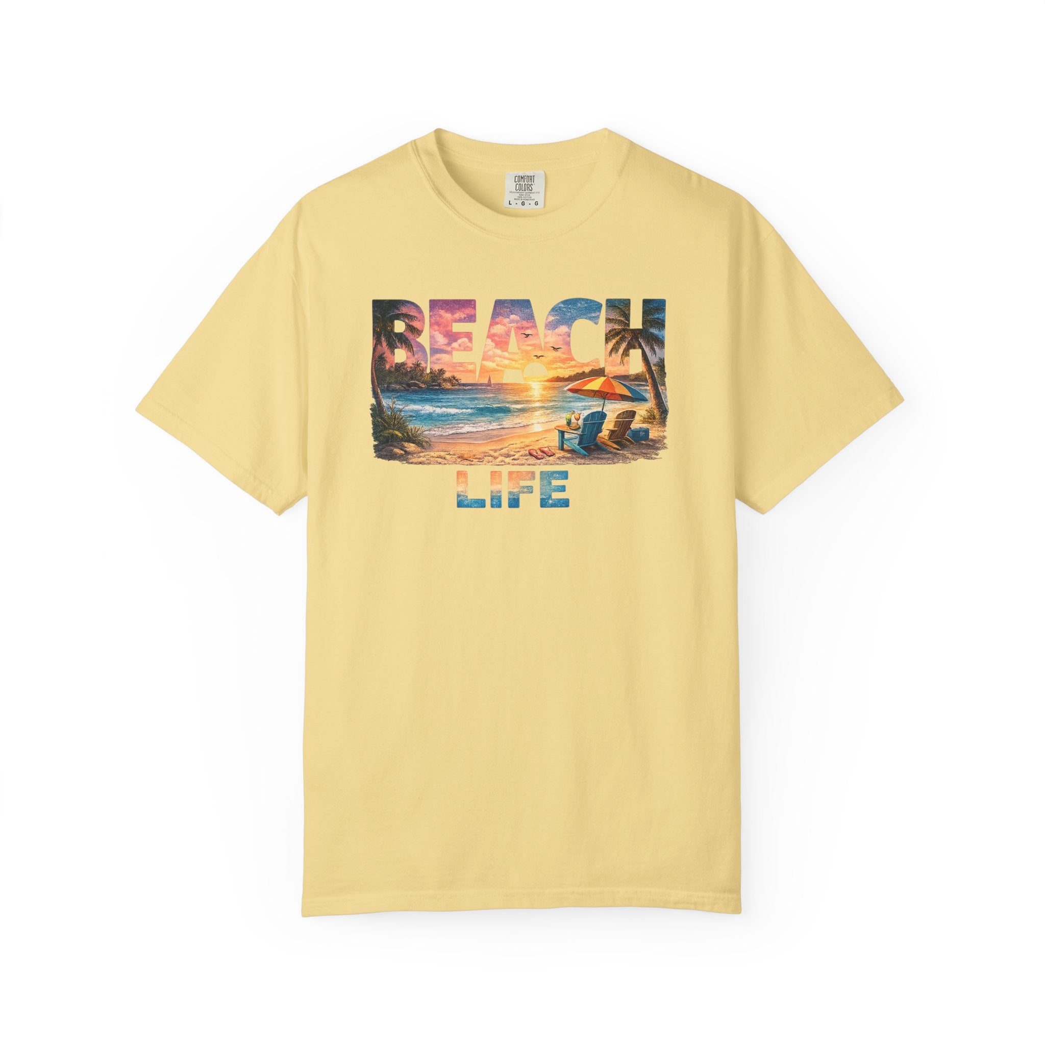 Beach Life sunset scene T-Shirt | coastal beach graphic tee
